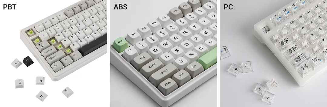 Keycap materials PTB vs ABS vs PC